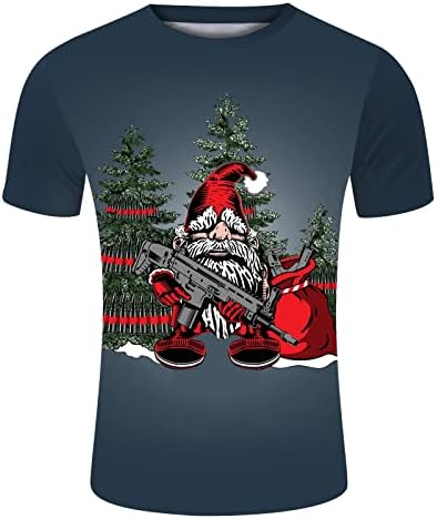 XXBR Тениски с Къс ръкав Коледен войници за мъже, Мъжки Коледни Тениски с Принтом Дядо Коледа, Вечер на Тениски