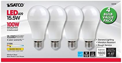 Satco S28789 LED E26 15,5 w 100 W A19 Преносими led лампи - 4