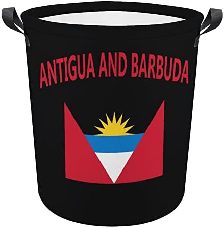 Флаг Антигуа И Барбуда Голяма Кошница за дрехи, Сгъваема Кошница за Дрехи Здрава Кошница За Съхранение на Играчки