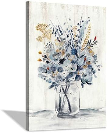 Галерия Харди Абстрактни Цветя живопис Стенно изкуство: Ръчно Рисувани Текстурирани Златно Фолио Ботаническата