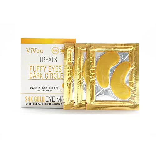 Хидратиращ петна ViVeu 24-каратово Злато collagen under eye mask за бързо изсветляване на Тъмните кръгове и