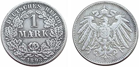Немска Възпоменателна Монета е на 1 Марка 1893 г. ADEFGJ, Чуждестранна Копие, сребърно покритие Възпоменателна