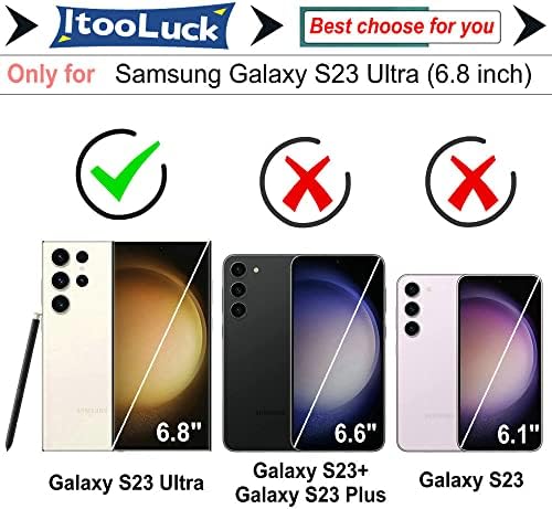 ItooLuck за Samsung Galaxy S23 Ултра Кожен Калъф-портфейл (екран с 6.8 инча), флип-надолу Книжка | Държач за