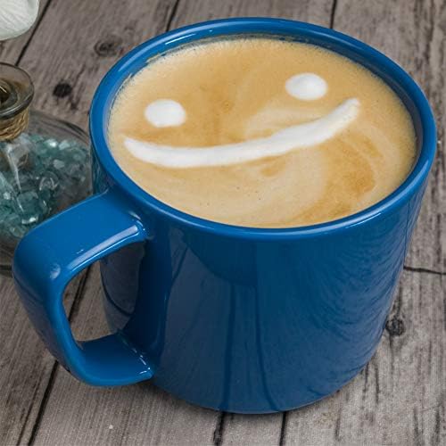 Керамични Кафеена чаша Jiki - Цветна чаша с дръжка за чай, кафе лате, капучино или супа - Здрава, ярки цветове,