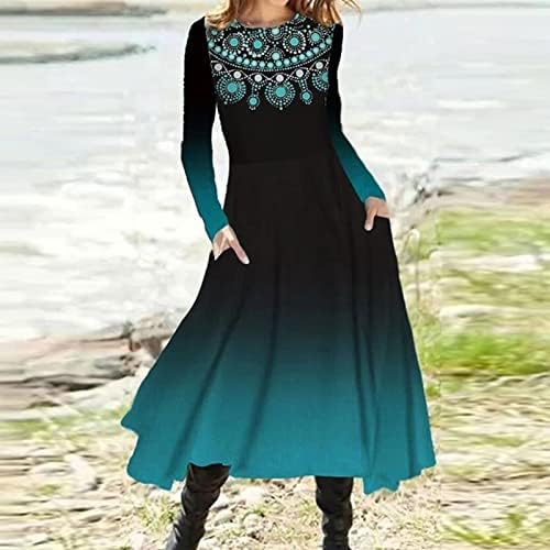 NOKMOPO Есенни рокли за жени 2022, Женски Есенно-Зимния Ежедневното Тънката Рокля от Еднакво Вълнен Плат с дълги