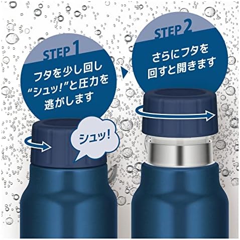 Термос за вода FJK-1000 NVY, Изолирано бутилка за газирани напитки, 3,8 течни унции (1 л), Тъмно син, Само за