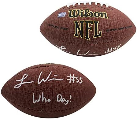 Логан Уилсън подписа футболна топка в Синсинати Bengals Уилсън Composite NFL с надпис Кой Дей - Футболни топки