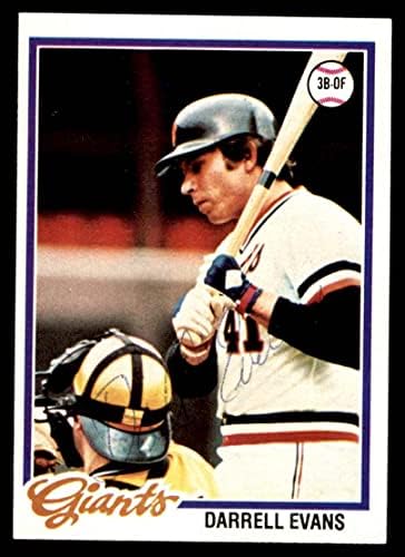 1978 Topps 215 Дарел Еванс Сан Франциско Джайентс (Бейзболна картичка) Автограф Джайентс