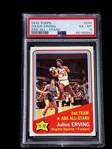 Юлий Эрвинг 1972 Печели Баскетбольную карта за начинаещи 255 Psa 6 Ex-mt All-star Aba - Баскетболни карти за