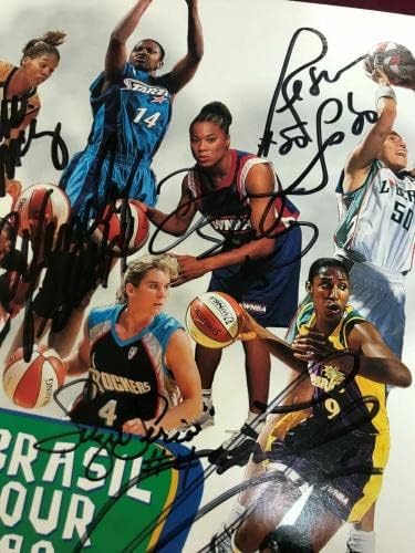 Рекламен лист пълна екипа на Турнето WNBA 1998 до Бразилия с АВТОГРАФ ДОУН СТЕЙЛИ *A1 - Баскетболни топки с