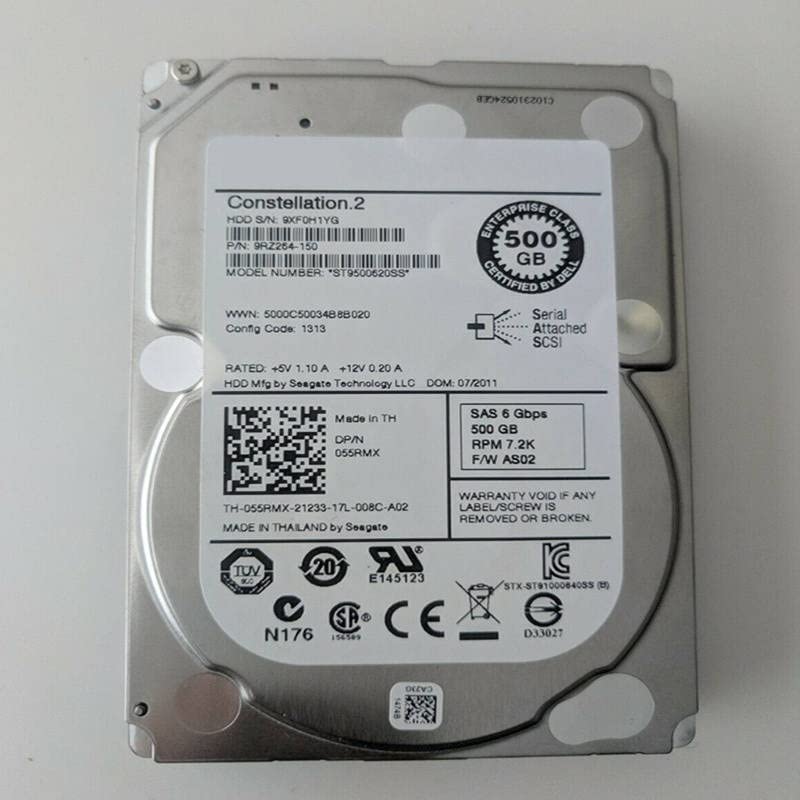 Твърдият диск е 500 GB 2,5 7,2 K SAS 6 Gb/сек. 64 MB за вътрешен твърд диск на твърдия диск от корпоративен