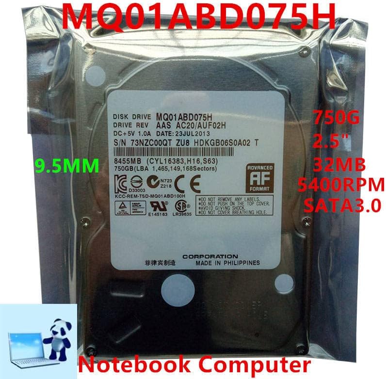 Твърдият диск е 750 GB 2,5 SATA 32 MB 7200 об/мин за Вътрешен твърд диск, Твърд диск за лаптоп за MQ01ABD075H