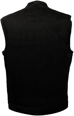 Мъжки Черен Деним жилетка в клубния стил с цип Отпред от кожата Milwaukee DM2238