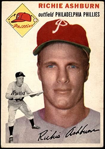 1954 Topps 45 С Ричи Эшберном Филаделфия Филис (Бейзболна картичка) (Бяла спин) VG/EX Phillies