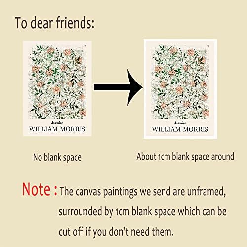 Gzzvba Уилям Морис Ботаническата Платно Стенно Изкуство Комплект от 3 теми Реколта Плакати с Цветния пазар за