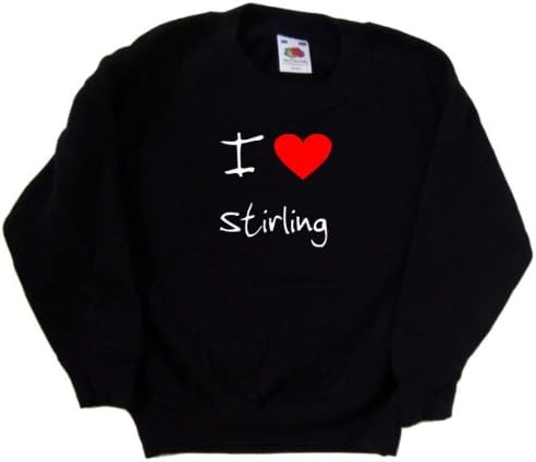 Черна детска Hoody I Love Heart Stirling