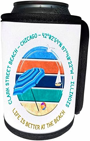 3дРоуз американски плажове - плажа на Кларк стрийт, Чикаго. - Опаковки за бутилки-охладители (cc-375262-1)