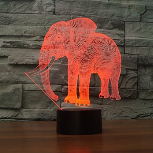 WMH Слон 3D Лампа Илюзията за нощна светлина В 7 Цвята Смяна на Сензорен Прекъсвач Тенис на Маса за Детска/Декор/Хол,