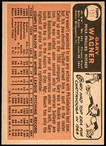 1966 Topps 151 Гари Вагнер Филаделфия Филис (Бейзболна картичка) Ню Йорк-Филаделфия