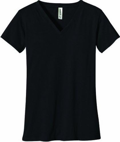 икономична Жените в памучна Тениска с Къс ръкав и V-образно деколте