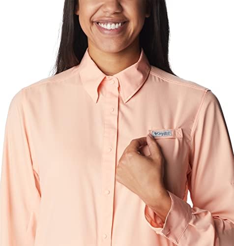 Жените риза Columbia Tamiami II с дълъг ръкав, Светло Коралов цвят, 1X Plus