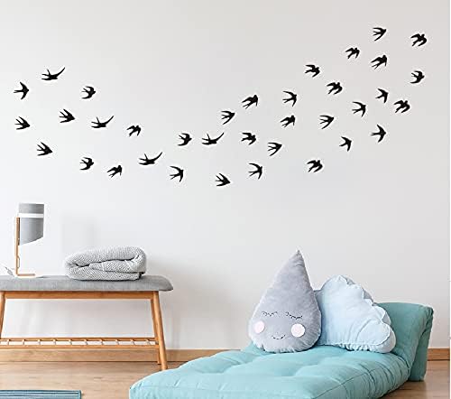 Летящи Птици Художествени Стикери за стена на Групата на Глътки Украса Спални Хол Етикети Свалящ Стикер на Стената