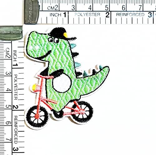 Kleenplus Велосипедна Разходка Динозавър Кръпка Динозавър Карикатура За Деца Бродирана Апликация на плавателни