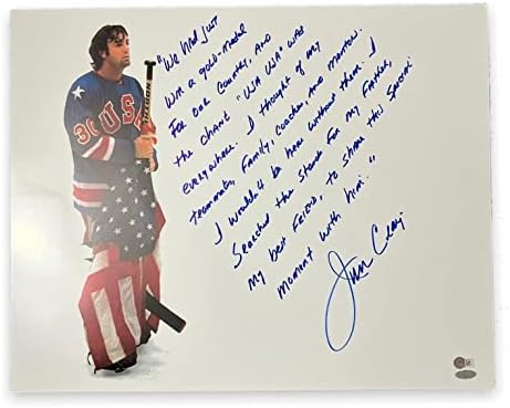 Снимка на Джим Крейг с Автограф 16x20 с Надпис Story Steiner - Снимки на НХЛ с автограф
