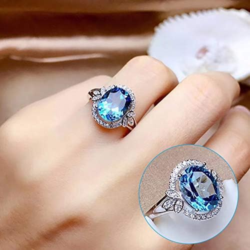 Пръстен с меден пръстен, винтажное пръстен с цирконием 610 син цвят, дамски пръстени, дамски пръстени, размер