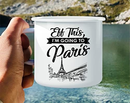 Retreez Ефр This I ' m Going to Paris Франция Френска Эмалированная Кафеена чаша от неръждаема Стомана с обем