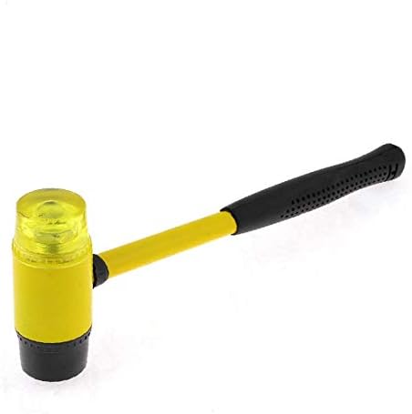 X-DREE Черен Жълт Ръчни инструменти за дома Диаметър на главата, 3 см, дължина на гумен чук 21,5 см (Martillo