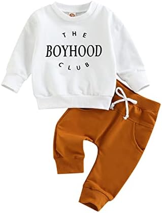 TINXIEA / Есен Облекло За Новородени Момчета от 2 теми, Памучен Hoody, Тениска с дълги ръкави, Топ, Панталон,