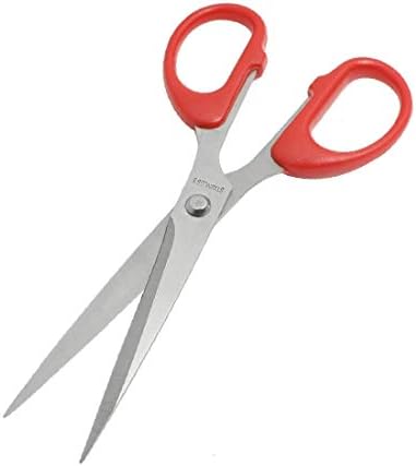 X-DREE 6,1 Дълги шевни ножици за бродерия Ръчни инструменти Сребристо-червен тон (6,1 'Tijeras de papel artesanal de costura largas Herramienta de Tono plateado Rojo