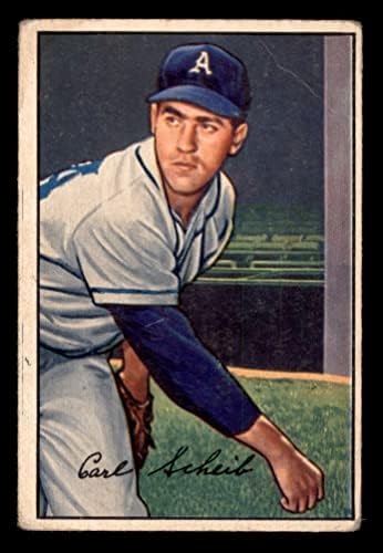 1952 Боуман 46 Карл Шейб Филаделфия Атлетикс (Бейзболна картичка) ДОБРА атлетика