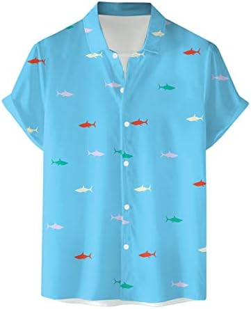 GDJGTA Мъжки Ризи с Къс Ръкав Пролет Лято Ежедневни Ризи С Принтом Модерен Топ, Блуза, Риза С Маншети на Ризата