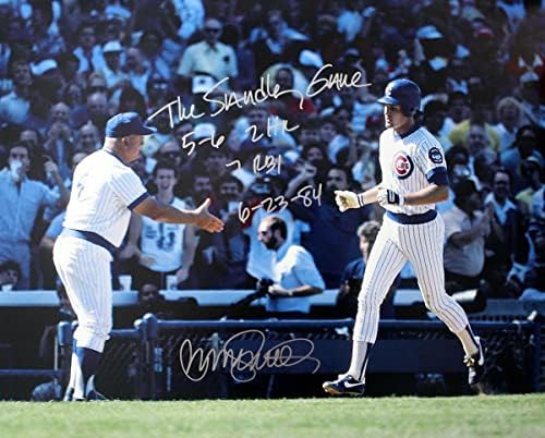 Снимка на Райна Сэндберга с автограф Chicago Cubs 16x20 Вписана В играта Сэндберга - Снимки на MLB с автограф