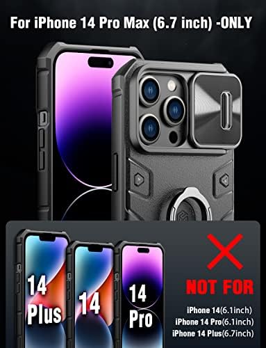 ErHu за iPhone 14 Pro Max Защитен калъф за вашия телефон Armor 6,7 , който е Съвместим с MagSafe, Удароустойчив