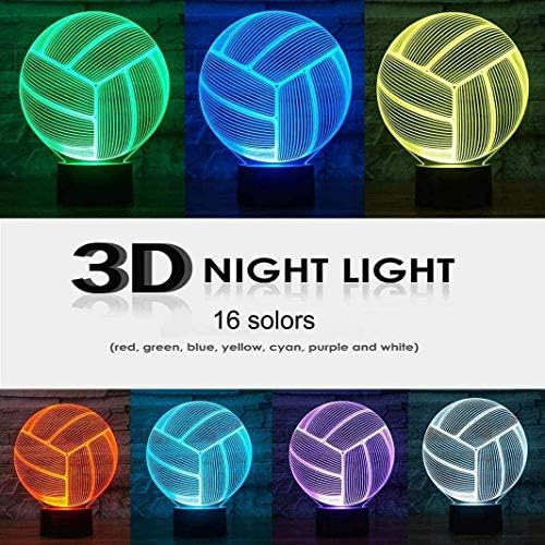 Волейболно Лампа Играчки 3D LED Оптична Илюзия Сън лека нощ с Дистанционно Управление 16 Цвята Декор Спални