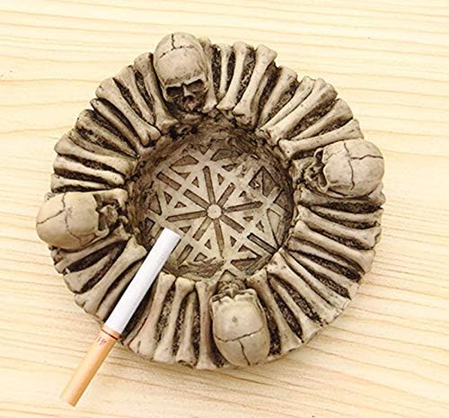 Пепелник Пепелник с Череп от Смола, Призрачен на Човешки Череп, Ужасяващи Скелети, Пепелник, Като Декор на тютюнопушенето